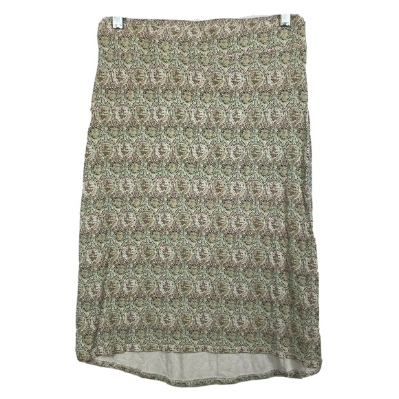 Carve Designs Dresses & Skirts - Carve Designs Skirt Womens XS Green Ivory Print Stretch Knit Pull On Knee Length